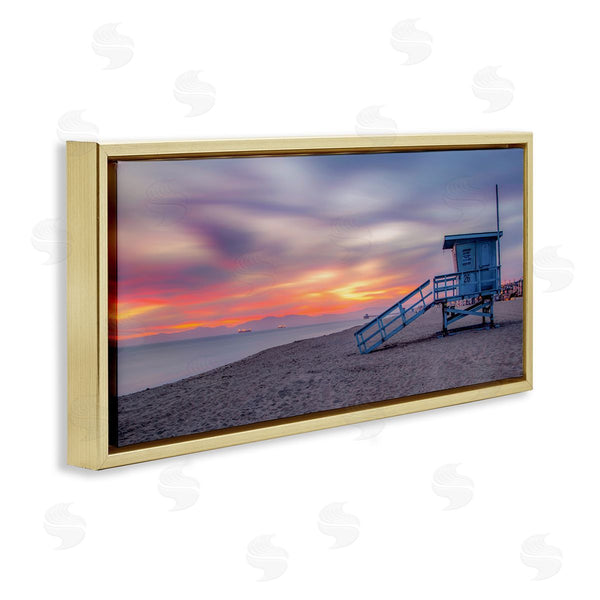 Stupell Industries Jeff Poe | Beach Hut Sunset Horizon Wall Art