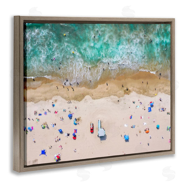 Stupell Industries Jeff Poe Photography | Aerial View Busy Summer Beach