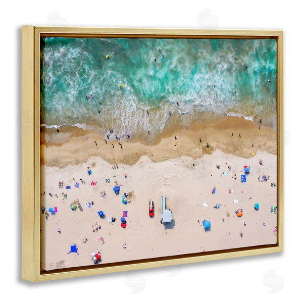 Stupell Industries Jeff Poe Photography | Aerial View Busy Summer Beach