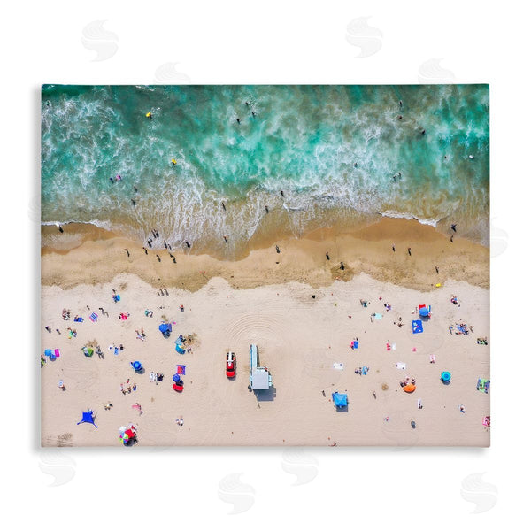 stupell industries Jeff Poe Photography | Aerial View Busy Summer Beach