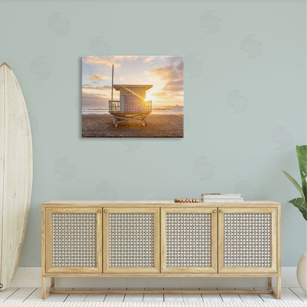 Stupell Industries Jeff Poe Photography | Beach Hut Summer Sunlight Rays Sandy Coast Wall Art