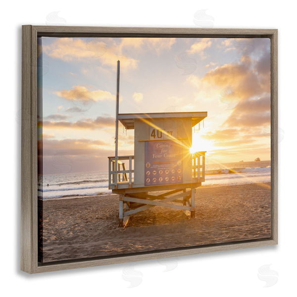 Stupell Industries Jeff Poe Photography | Beach Hut Summer Sunlight Rays Sandy Coast Wall Art