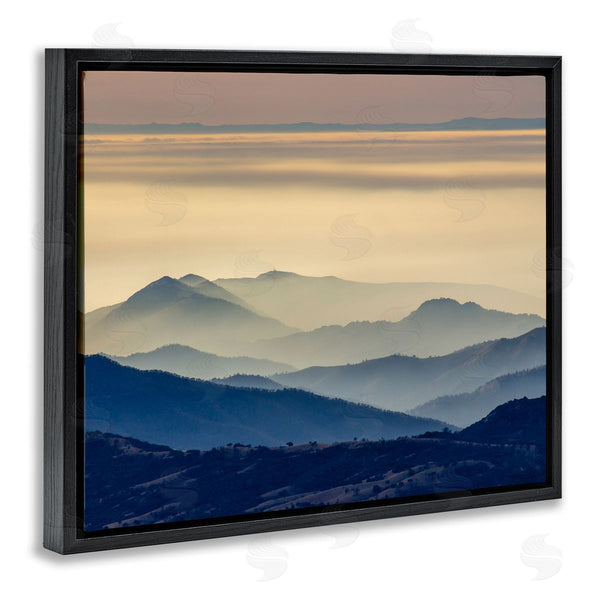 Stupell Industries Jeff Poe Photography | Layered Foggy Mountain Range Warm Sunlit Rays Wall Art