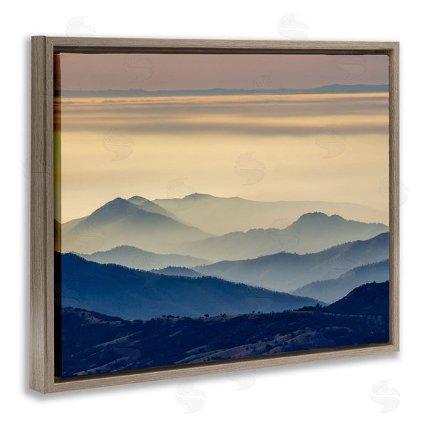 Stupell Industries Jeff Poe Photography | Layered Foggy Mountain Range Warm Sunlit Rays Wall Art