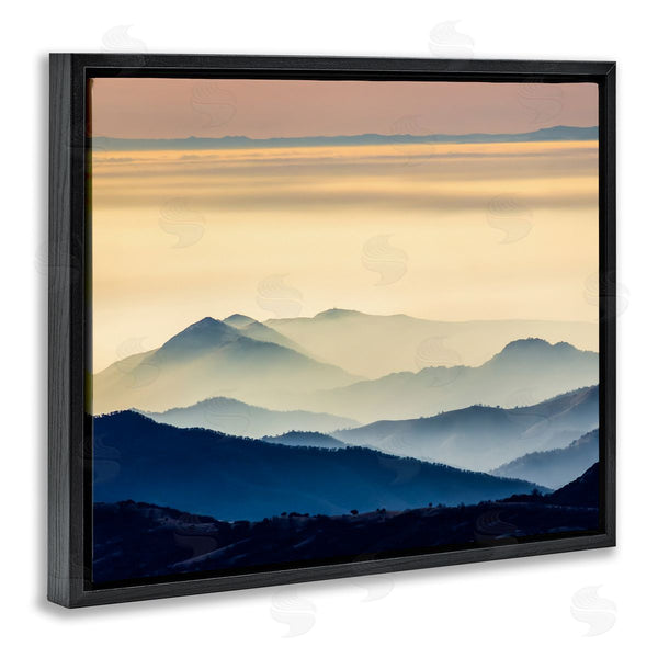 Stupell Industries Jeff Poe Photography | Layered Foggy Sunrise Mountain Peaks Radiant Glow Wall Art