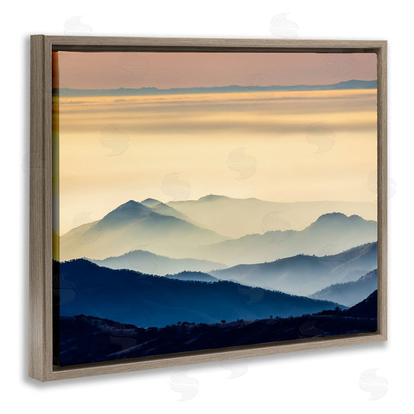 Stupell Industries Jeff Poe Photography | Layered Foggy Sunrise Mountain Peaks Radiant Glow Wall Art