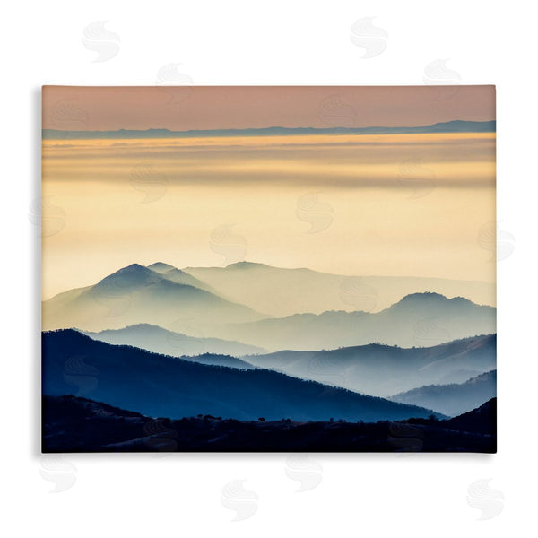 stupell industries Jeff Poe Photography | Layered Foggy Sunrise Mountain Peaks Radiant Glow Wall Art