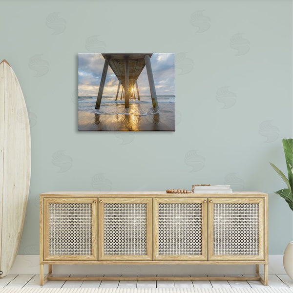 Stupell Industries Jeff Poe Photography | Looming Pier Beach Waves Wall Art