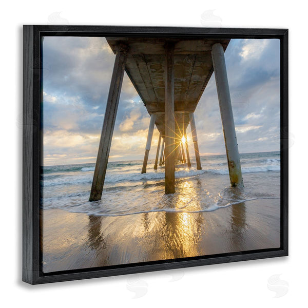 Stupell Industries Jeff Poe Photography | Looming Pier Beach Waves Wall Art