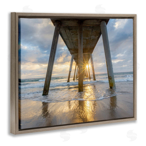 Stupell Industries Jeff Poe Photography | Looming Pier Beach Waves Wall Art