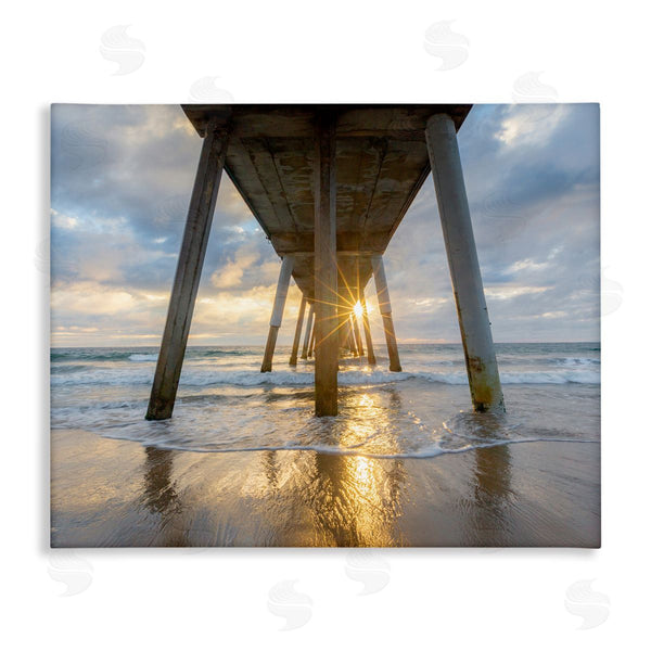 stupell industries Jeff Poe Photography | Looming Pier Beach Waves Wall Art