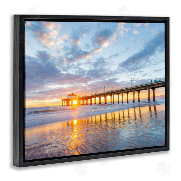 Stupell Industries Jeff Poe Photography | Ocean Pier Sunrise Reflection Wall Art