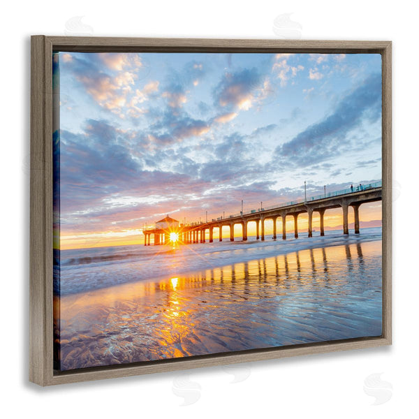 Stupell Industries Jeff Poe Photography | Ocean Pier Sunrise Reflection Wall Art