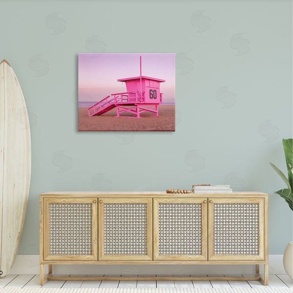 Stupell Industries Jeff Poe Photography | Pink Beach Shack Photography Purple Sky Coast Wall Art