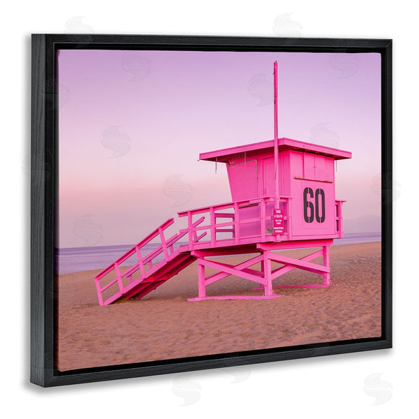 Stupell Industries Jeff Poe Photography | Pink Beach Shack Photography Purple Sky Coast Wall Art