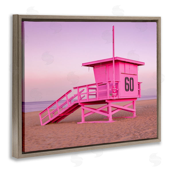 Stupell Industries Jeff Poe Photography | Pink Beach Shack Photography Purple Sky Coast Wall Art