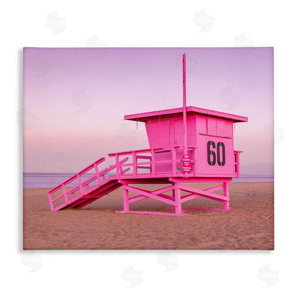 stupell industries Jeff Poe Photography | Pink Beach Shack Photography Purple Sky Coast Wall Art