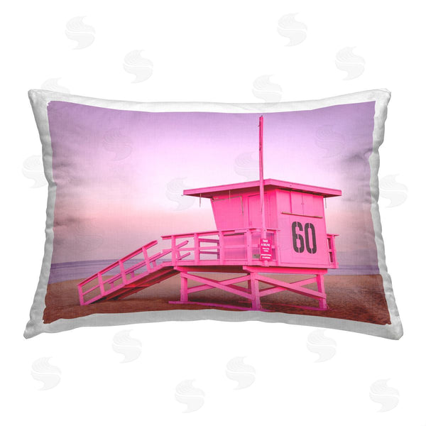 stupell industries Jeff Poe Photography | Pink Beach Shack Printed Throw Pillow