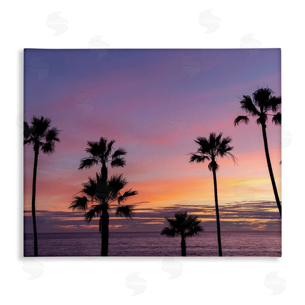 stupell industries Jeff Poe Photography | Purple Sunrise Sky Tall Palm Trees Silhouettes Wall Art