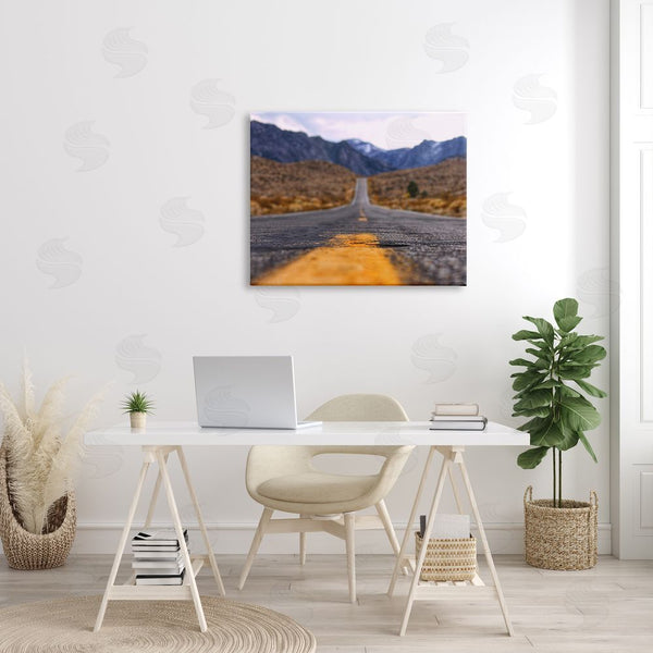 Stupell Industries Jeff Poe Photography | Rural Ground View Country Highway Road Distant Peaks Wall Art