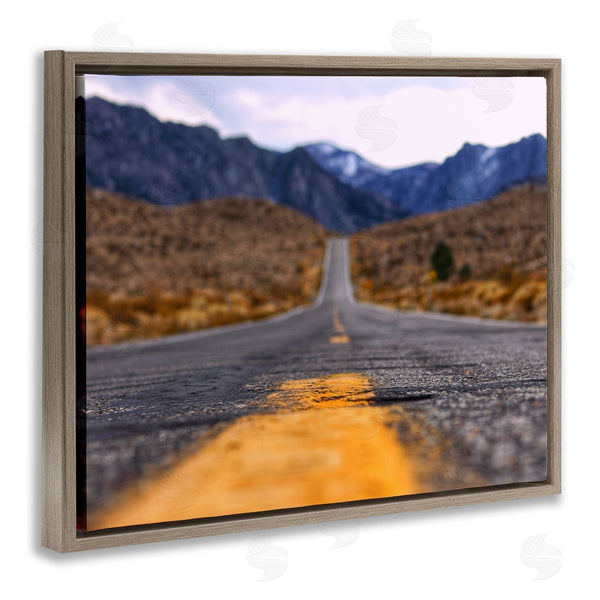 Stupell Industries Jeff Poe Photography | Rural Ground View Country Highway Road Distant Peaks Wall Art