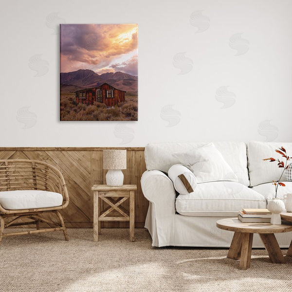 Stupell Industries Jeff Poe Photography | Rural Sunset Countryside Hut Wall Art