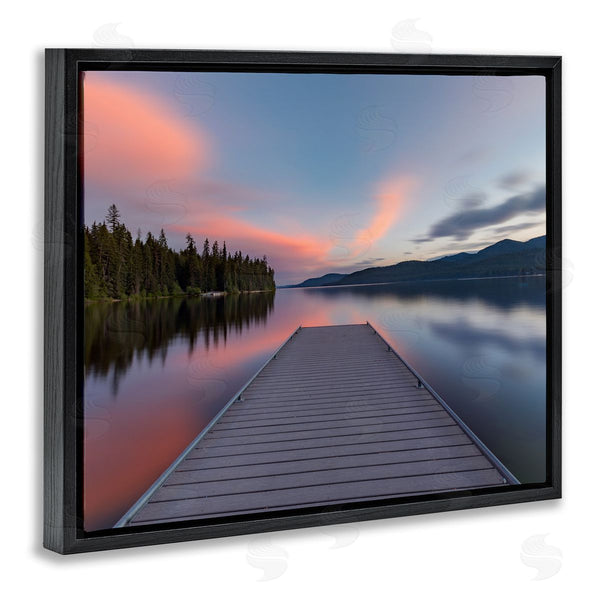 Stupell Industries Jeff Poe Photography | Serene Lake Dock Quiet Pink Sunrise Reflection Wall Art