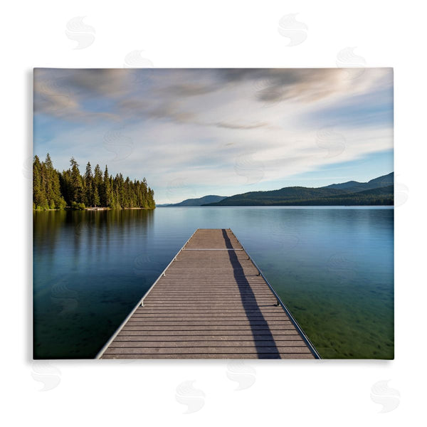stupell industries Jeff Poe Photography | Soothing Lake Dock Mountains Wall Art