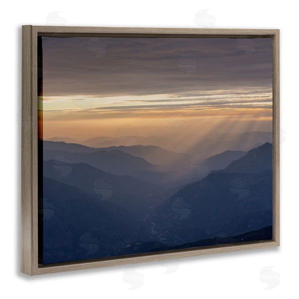 Stupell Industries Jeff Poe Photography | Sun Rays Peeking Through Clouds Mountain Peaks Wall Art