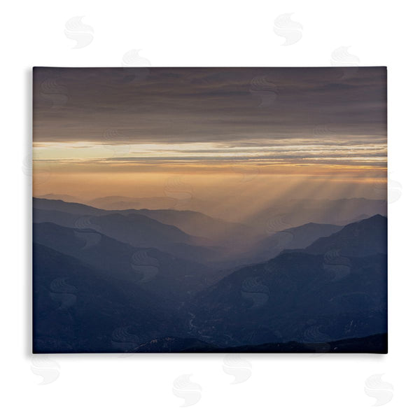 stupell industries Jeff Poe Photography | Sun Rays Peeking Through Clouds Mountain Peaks Wall Art