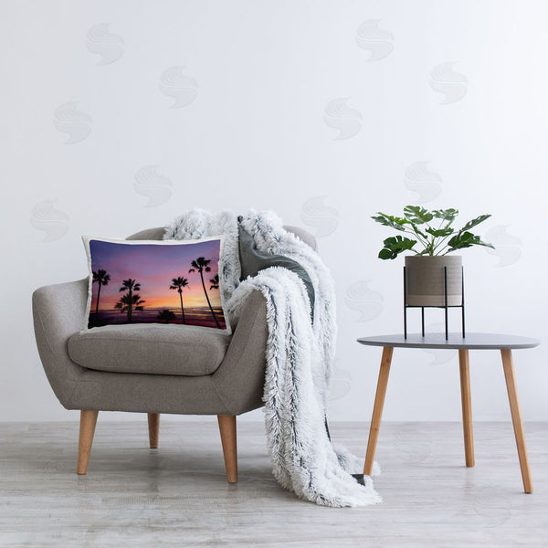 Stupell Industries Jeff Poe Photography | Sunsets & Scattered Palm Trees Printed Throw Pillow