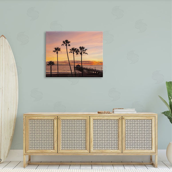 Stupell Industries Jeff Poe Photography | Tropical Palm Tree Sunset Summer Pier Docks Wall Art