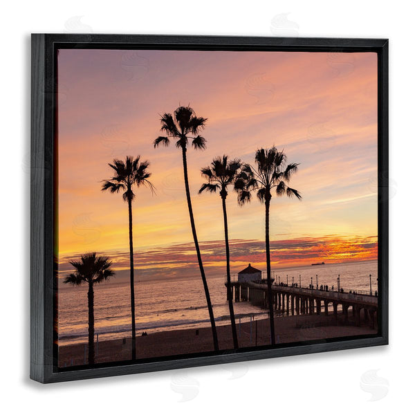 Stupell Industries Jeff Poe Photography | Tropical Palm Tree Sunset Summer Pier Docks Wall Art