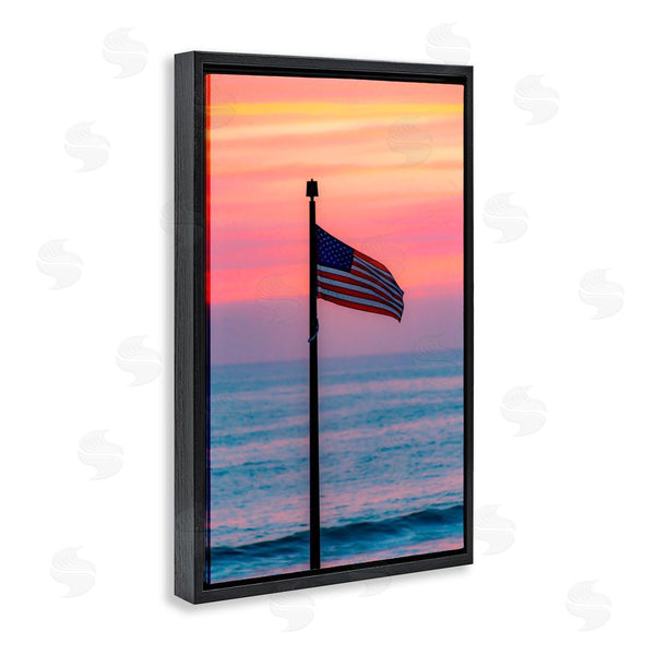Stupell Industries Jeff Poe Photography | USA Flag Against Sunset Wall Art