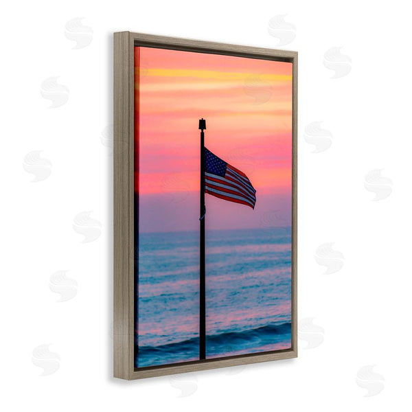 Stupell Industries Jeff Poe Photography | USA Flag Against Sunset Wall Art