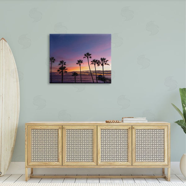 Stupell Industries Jeff Poe Photography | Vivid Sunset Palm Trees Horizon Wall Art