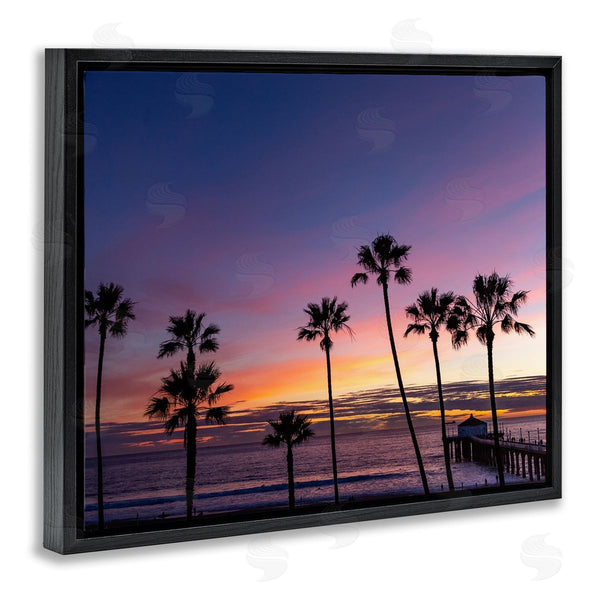 Stupell Industries Jeff Poe Photography | Vivid Sunset Palm Trees Horizon Wall Art