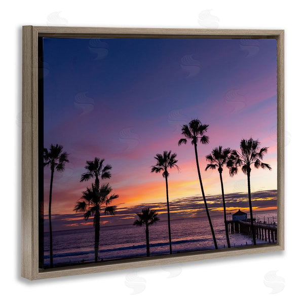 Stupell Industries Jeff Poe Photography | Vivid Sunset Palm Trees Horizon Wall Art