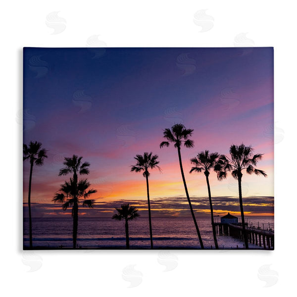 stupell industries Jeff Poe Photography | Vivid Sunset Palm Trees Horizon Wall Art