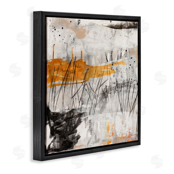 Stupell Industries Jeffrey Tover | Chaotic Linework Abstraction Busy Black Grey Orange Wall Art