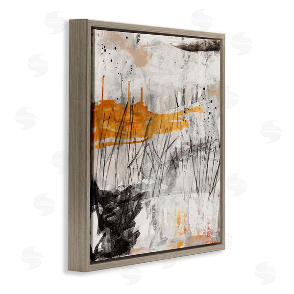 Stupell Industries Jeffrey Tover | Chaotic Linework Abstraction Busy Black Grey Orange Wall Art