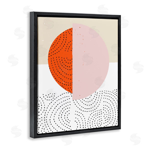 Stupell Industries Jen Bucheli | Asymmetrical Sun Horizon Geometric Abstraction Dotted Lines Wall Art