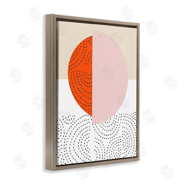 Stupell Industries Jen Bucheli | Asymmetrical Sun Horizon Geometric Abstraction Dotted Lines Wall Art