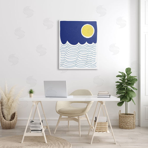 Stupell Industries Jen Bucheli | Bold Summer Sun Nautical Abstract Striped Ocean Waves Wall Art
