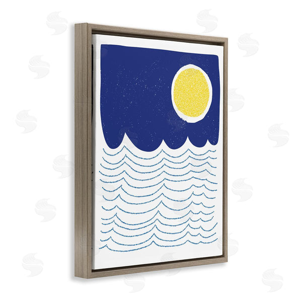 Stupell Industries Jen Bucheli | Bold Summer Sun Nautical Abstract Striped Ocean Waves Wall Art
