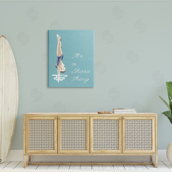 Stupell Industries Jen Bucheli | It�s A Shore Thing Swimming Pun Woman Diving Wall Art