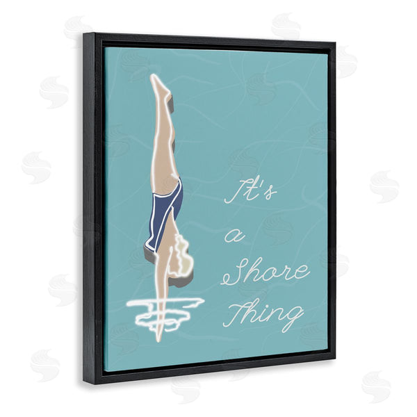 Stupell Industries Jen Bucheli | It�s A Shore Thing Swimming Pun Woman Diving Wall Art