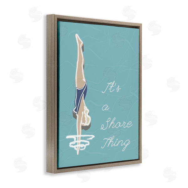 Stupell Industries Jen Bucheli | It�s A Shore Thing Swimming Pun Woman Diving Wall Art