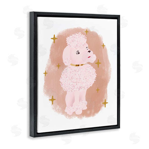 Stupell Industries Jen Bucheli | Posh Pink Poodle Glam Stars Fluffy Pet Dog Wall Art