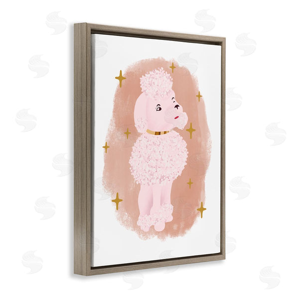 Stupell Industries Jen Bucheli | Posh Pink Poodle Glam Stars Fluffy Pet Dog Wall Art
